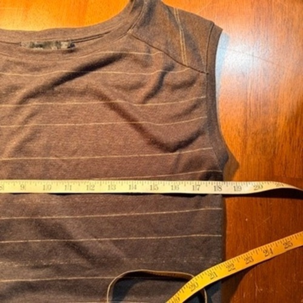 Prana Dress Sz XS Hemp Blend Gray Striped Sleeveless Drawstring Pockets Eco - Picture 12 of 13